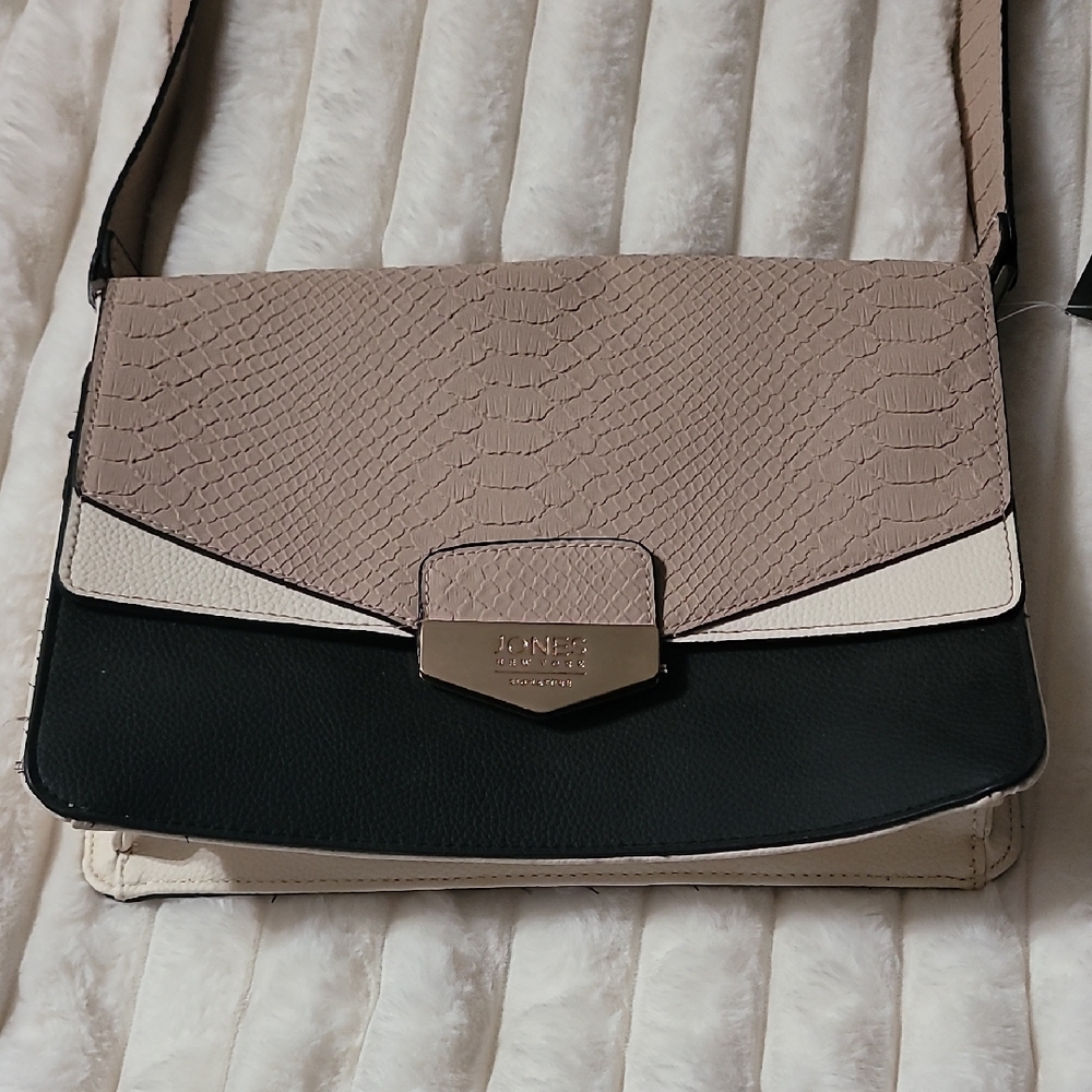 Jones New York Beige and Black Crossbody Bag